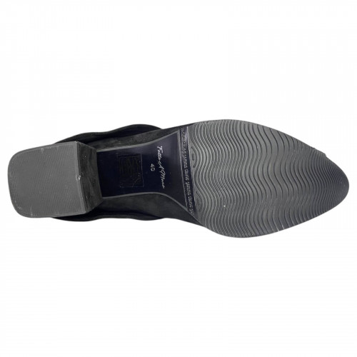 Чоботи жіночі замшеві ILONA 684/49 чорний каблук евро хутро