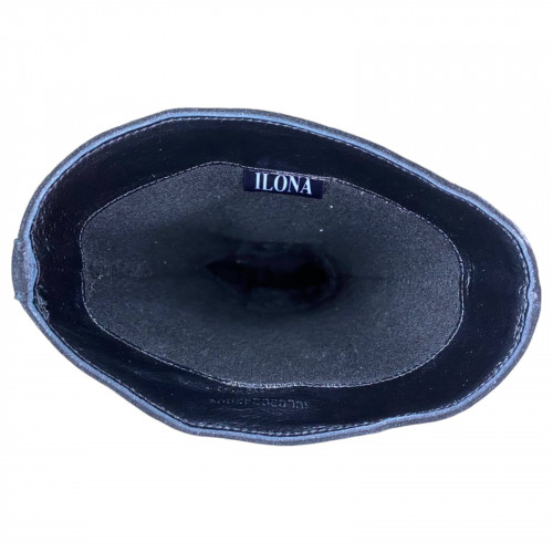 Чоботи жіночі замшеві ILONA 684/49 чорний каблук евро хутро