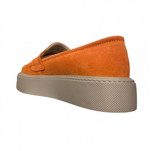 Лоферы женские замшевые KDSL C617-43 оранжевые.