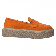Лоферы женские замшевые KDSL C617-43 оранжевые.