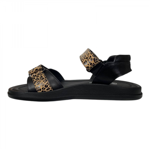 Босоножки Женские кожаные TANGO 189 01/26 черные/леопард