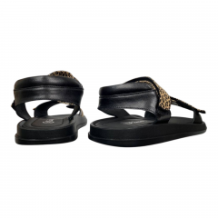 Босоножки Женские кожаные TANGO 189 01/26 черные/леопард