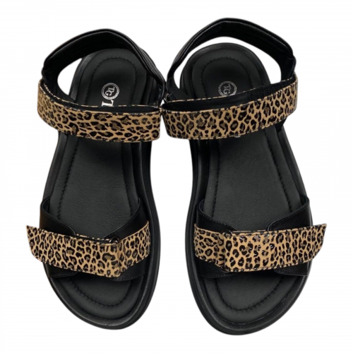 Босоножки Женские кожаные TANGO 189 01/26 черные/леопард