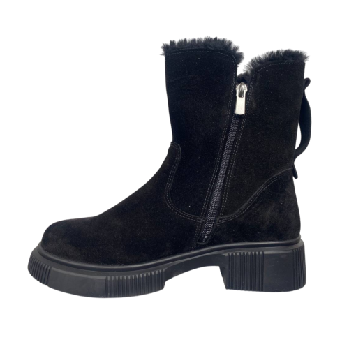 Черевики жіночі замшеві PANDORA 25-123 чорні хутро