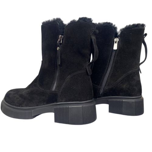 Черевики жіночі замшеві PANDORA 25-123 чорні хутро