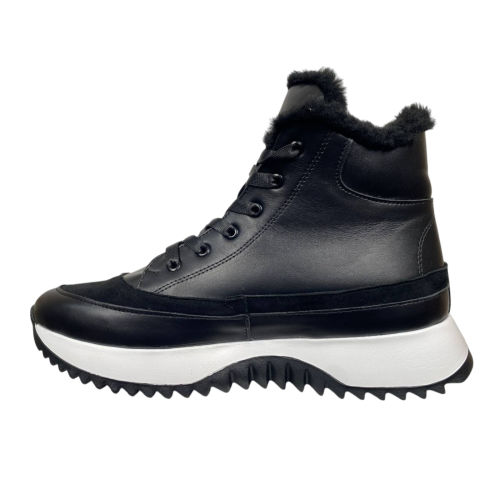 Черевики жіночі шкіряні VLADEKS 1408-3 чорні хутро