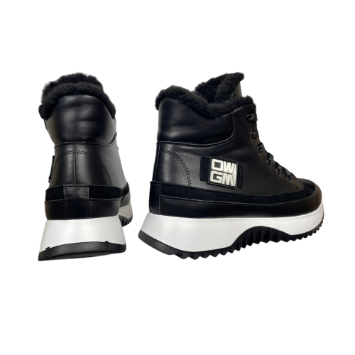 Черевики жіночі шкіряні VLADEKS 1408-3 чорні хутро