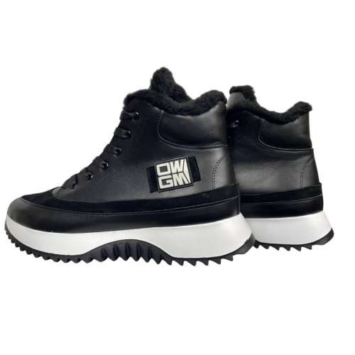 Черевики жіночі шкіряні VLADEKS 1408-3 чорні хутро