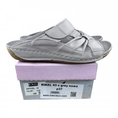 Шльопанці Жіночі шкіряні RIKEL 43 s grey