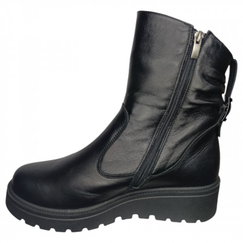 Чоботи жіночі шіряні KATRIN 298/2 чорний хутро