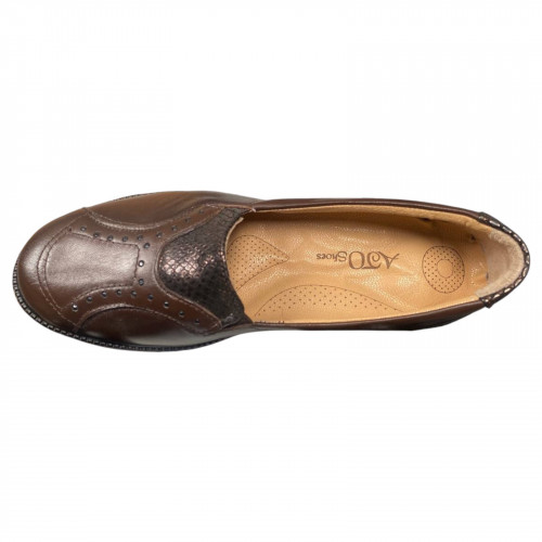 Туфли женские кожаные ATO 192 08 коричневые