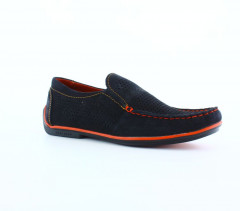 Мокасины Мужские кожаные Growth перфорация нубук синий
