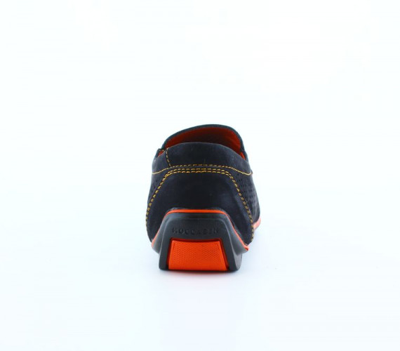 Мокасины Мужские кожаные Growth перфорация нубук синий