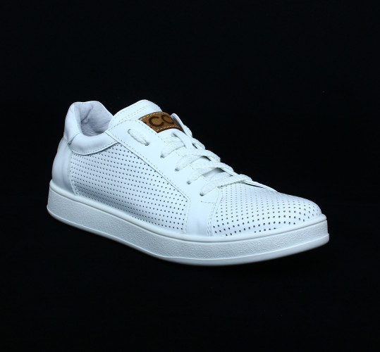 Кеды Женские кожаные VERSAL К 1010 белый перфорация