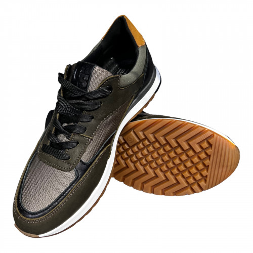 Кроссовки Мужские кожаные CUDDOS 55/1 хаки