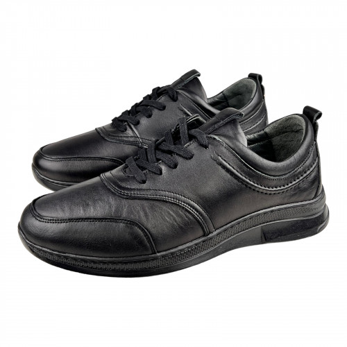 Кроссовки Мужские кожаные SPRINGER 2030 SB-410-2 черный
