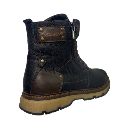 Черевики Чоловічі шкіряні ANGAK 136 коричневий хутро