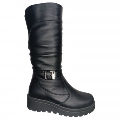 Сапоги женские кожаные KATRIN 402/1 черный мех