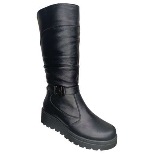 Сапоги женские кожаные KATRIN 402/1 черный мех