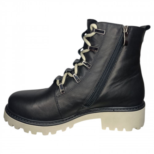 Ботинки женские кожаные KATRIN 380 04 черный бежевый мех