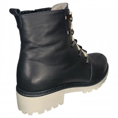 Ботинки женские кожаные KATRIN 380 04 черный бежевый мех