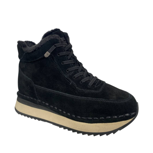 Ботинки женские замшевые ALLSY 203832 черные байки