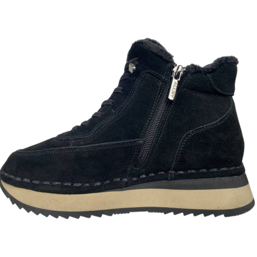 Ботинки женские замшевые ALLSY 203832 черные байки