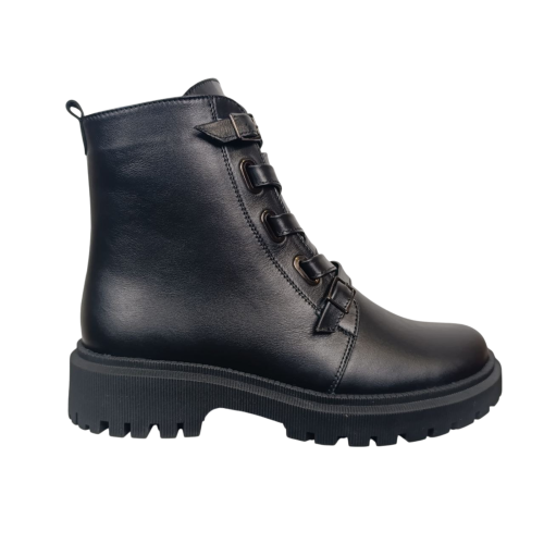 Жіночі шкіряні черевики KATRIN 382 01 чорні хутро