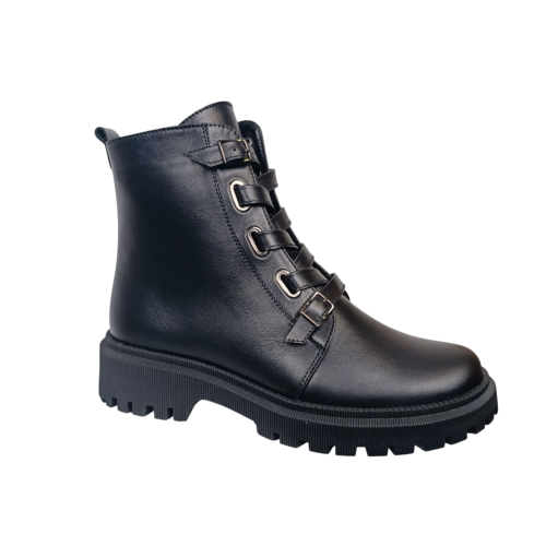 Жіночі шкіряні черевики KATRIN 382 01 чорні хутро