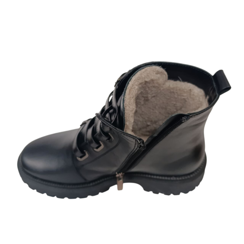 Жіночі шкіряні черевики KATRIN 382 01 чорні хутро