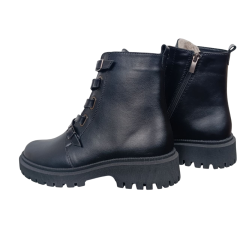 Жіночі шкіряні черевики KATRIN 382 01 чорні хутро