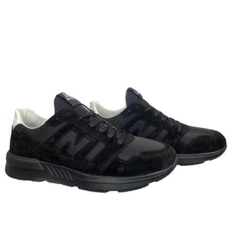 Кроссовки мужские замшевые LIFE STEP 1304/10 черные