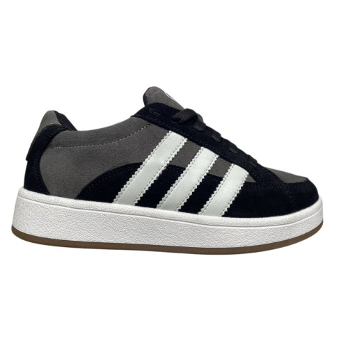 Кеди жіночі замшеві ADIDAS C1045 01/3 чорні+сірі