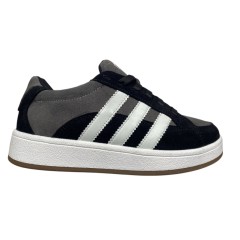 Кеди жіночі замшеві ADIDAS C1045 01/3 чорні+сірі 