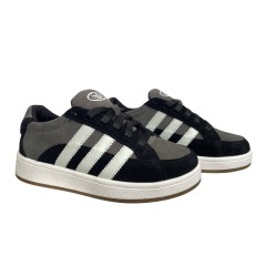 Кеди жіночі замшеві ADIDAS C1045 01/3 чорні+сірі 