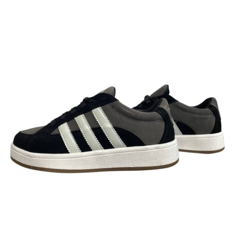 Кеди жіночі замшеві ADIDAS C1045 01/3 чорні+сірі