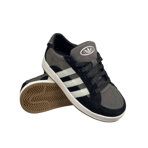 Кеди жіночі замшеві ADIDAS C1045 01/3 чорні+сірі