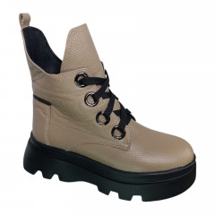 Черевики жіночі шкіряні TEONA 144 87 капучіно хутро