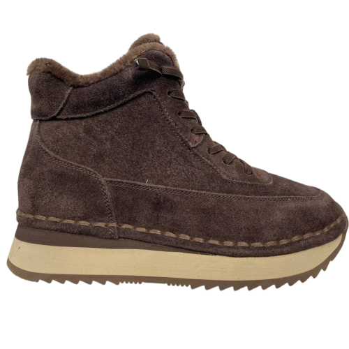 Черевики жіночі замшеві ALLSY 203831 коричневі байка