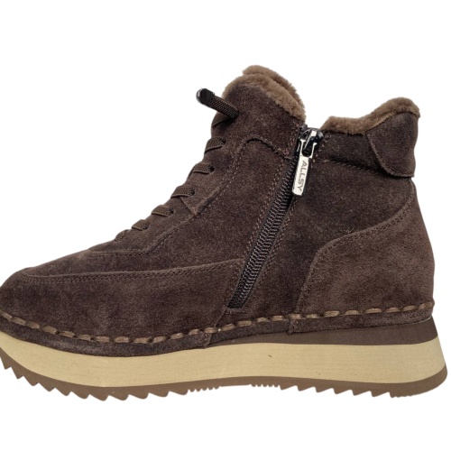 Черевики жіночі замшеві ALLSY 203831 коричневі байка