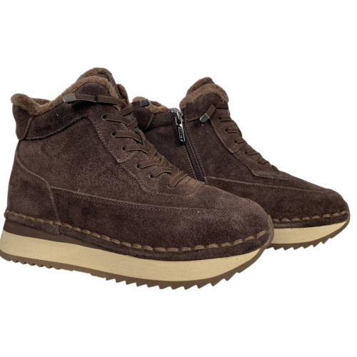 Черевики жіночі замшеві ALLSY 203831 коричневі байка