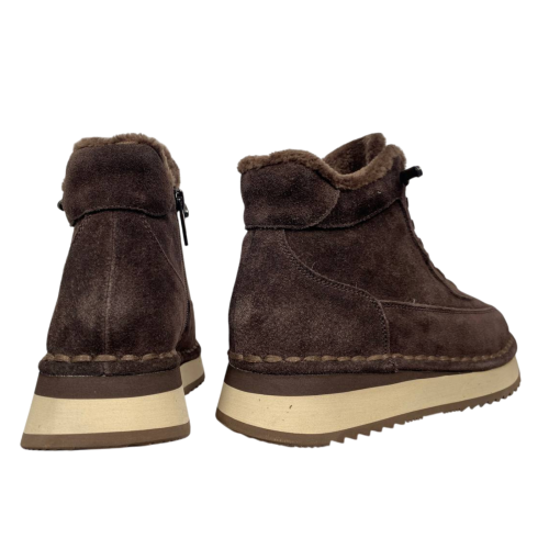 Черевики жіночі замшеві ALLSY 203831 коричневі байка