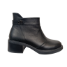 Черевики жіночі шкіряні FOOT STEP 539 чорні байка каблук