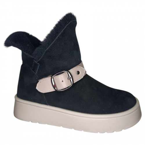 Ботинки женские замшевые VLADEKS 1419 черный мех