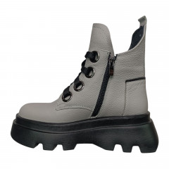 Черевики жіночі шкіряні TEONA 144 46 сірий хутро