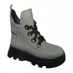 Черевики жіночі шкіряні TEONA 144 46 сірий хутро