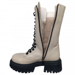 Черевики жіночі шкіряні TEONA 370 04 бежевий хутро