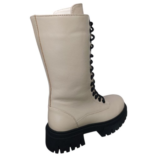 Черевики жіночі шкіряні TEONA 370 04 бежевий хутро