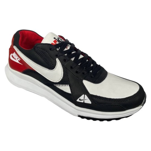 Кроссовки мужские кожаные DENAR N15 черные белые красные 