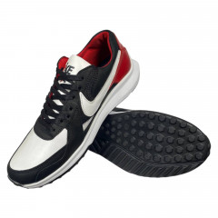 Кроссовки мужские кожаные DENAR N15 черные белые красные 